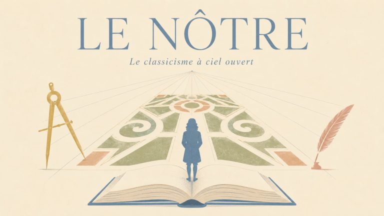 Illustration du jardinier du château de Versailles André Le Nôtre, classicisme à ciel ouvert