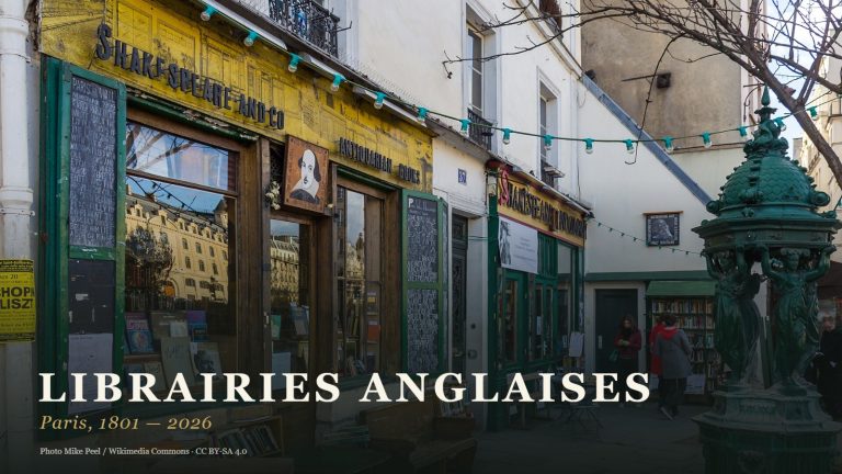 Devanture de la librairie Shakespeare and Company, l'une des librairies anglaises de Paris