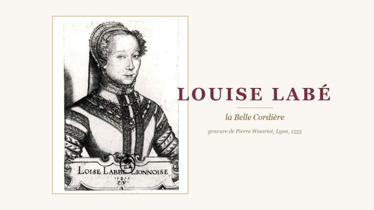Louise Labé, poétesse lyonnaise du XVIe siècle, gravée par Pierre Woeiriot en 1555