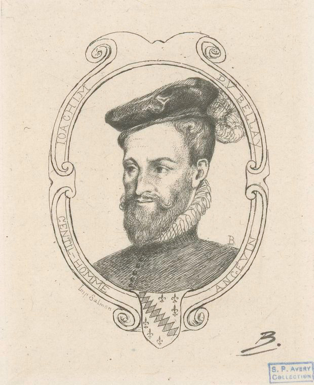 Portrait gravé de Joachim Du Bellay, poète de la Pléiade