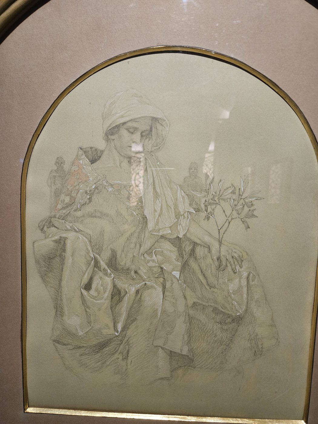 Dessin original d'Alphonse Mucha exposé au Grand Hôtel-Dieu de Lyon
