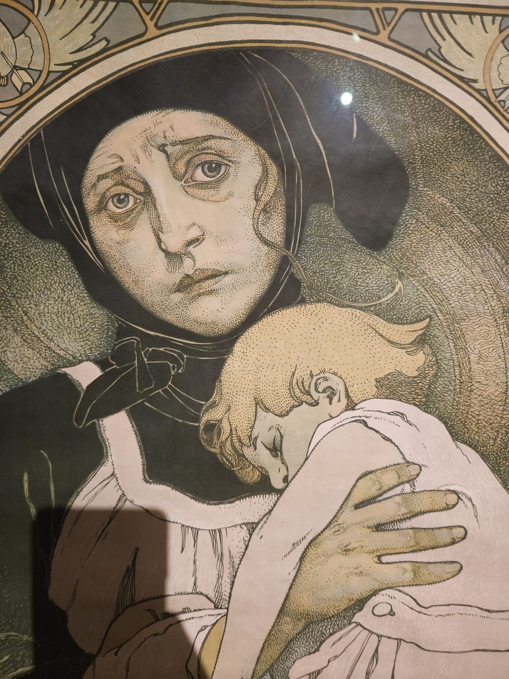 Détail du visage dans l'affiche Russia Restituenda de Mucha
