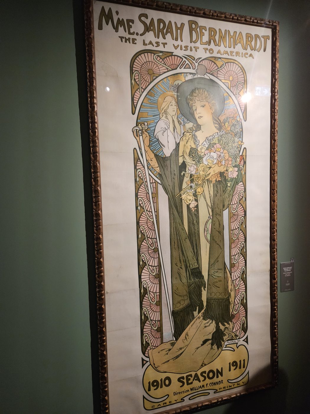 Affiche de Mucha pour la dernière tournée américaine de Sarah Bernhardt, saison 1910-1911